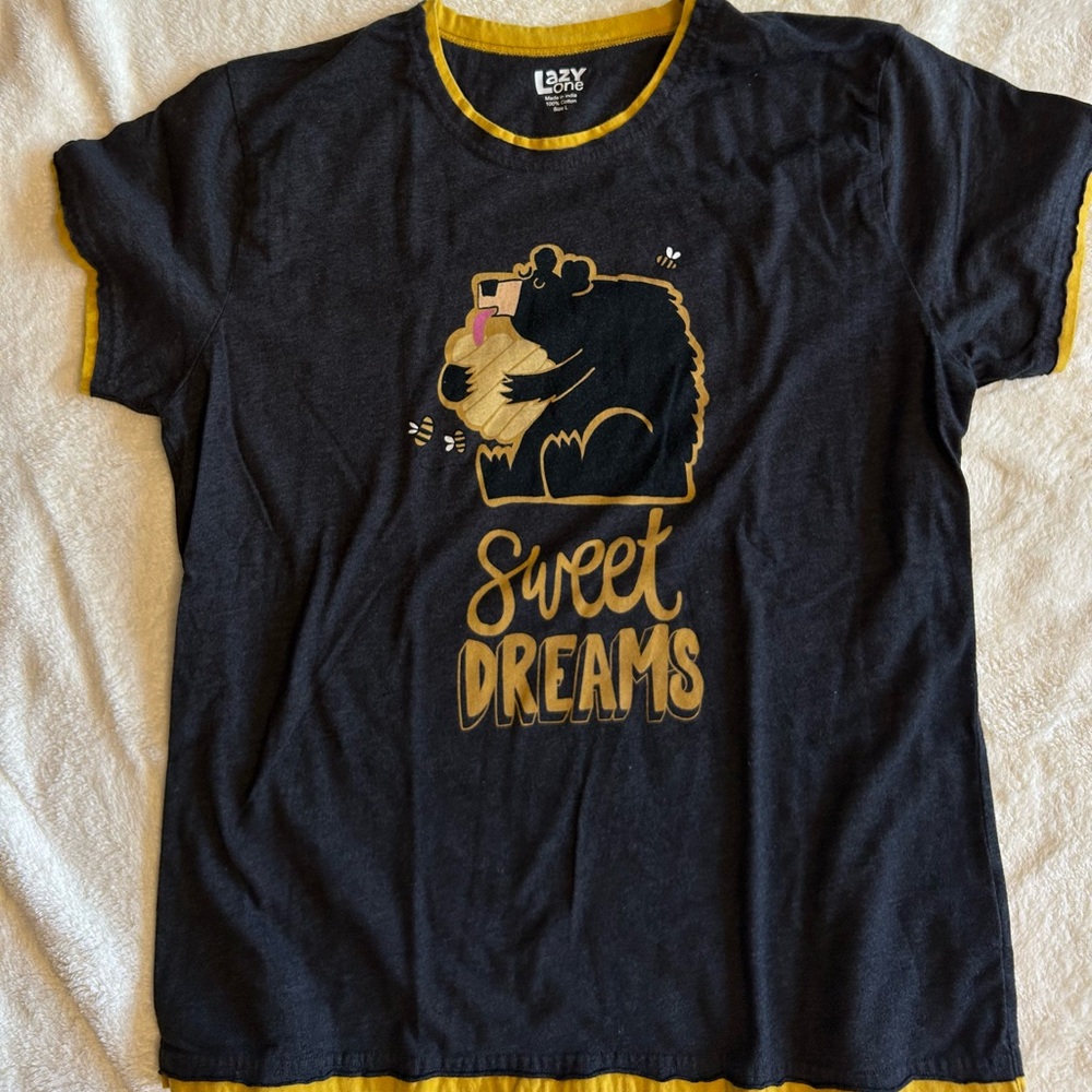 Lazy One Charcoal and Mustard T-Shirt